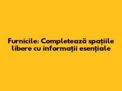 Furnicile: Completează spațiile libere cu informații esențiale