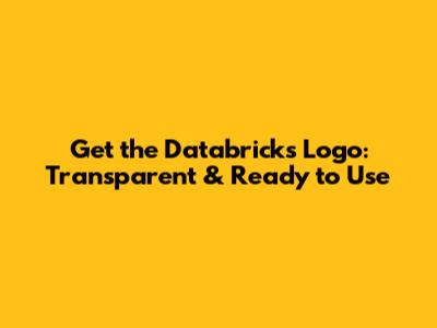 Get the Databricks Logo: Transparent & Ready to Use