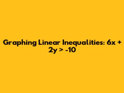 Graphing Linear Inequalities: 6x + 2y > -10
