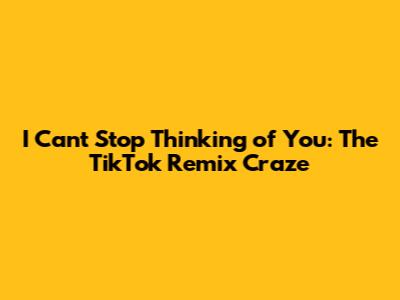 I Can't Stop Thinking of You: The TikTok Remix Craze