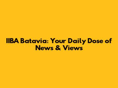 IIBA Batavia: Your Daily Dose of News & Views