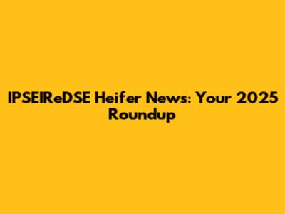 IPSEIReDSE Heifer News: Your 2025 Roundup