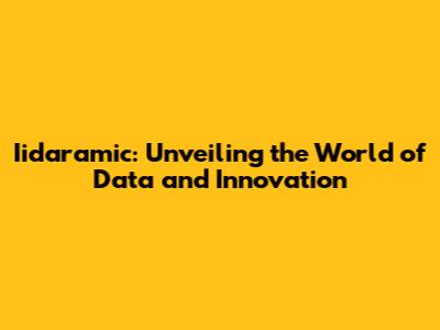 Iidaramic: Unveiling the World of Data and Innovation