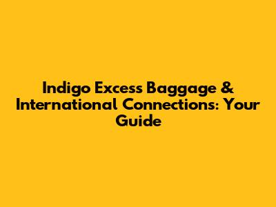 Indigo Excess Baggage & International Connections: Your Guide