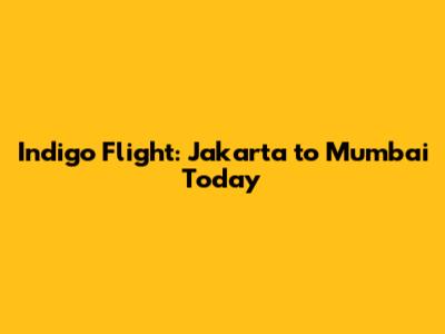 Indigo Flight: Jakarta to Mumbai Today