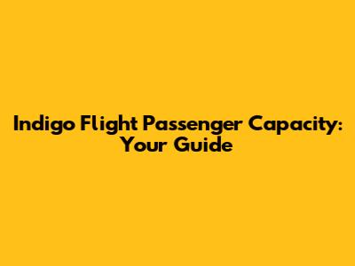 Indigo Flight Passenger Capacity: Your Guide
