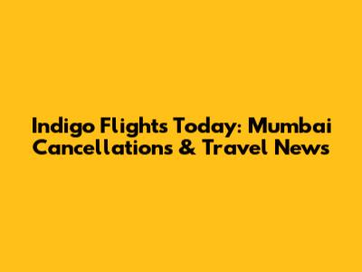 Indigo Flights Today: Mumbai Cancellations & Travel News