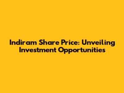 Indiram Share Price: Unveiling Investment Opportunities