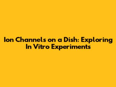 Ion Channels on a Dish: Exploring In Vitro Experiments