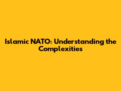 Islamic NATO: Understanding the Complexities