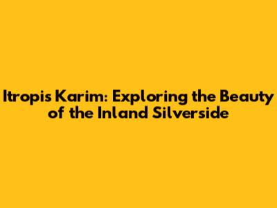 Itropis Karim: Exploring the Beauty of the Inland Silverside