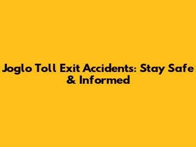 Joglo Toll Exit Accidents: Stay Safe & Informed