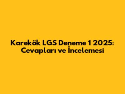 Karekök LGS Deneme 1 2025: Cevapları ve İncelemesi