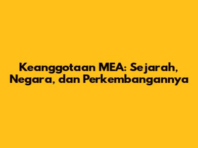 Keanggotaan MEA: Sejarah, Negara, dan Perkembangannya
