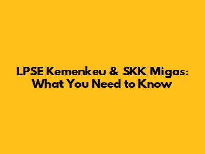 LPSE Kemenkeu & SKK Migas: What You Need to Know