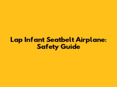 Lap Infant Seatbelt Airplane: Safety Guide
