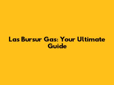 Las Bursur Gas: Your Ultimate Guide