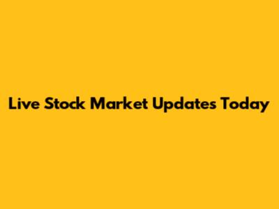 Live Stock Market Updates Today