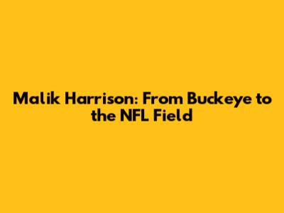 Malik Harrison: From Buckeye to the NFL Field