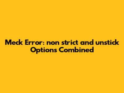 Meck Error: `non_strict` and `unstick` Options Combined