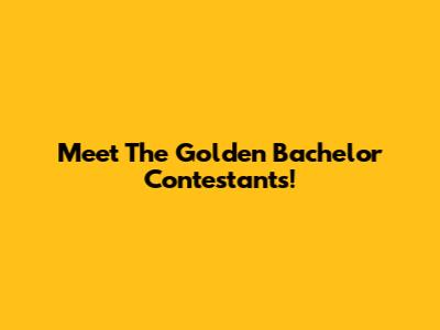Meet The Golden Bachelor Contestants!