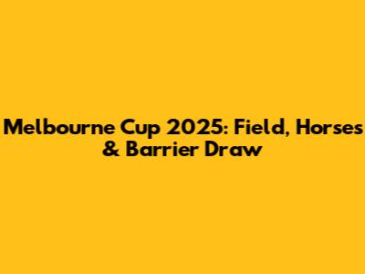Melbourne Cup 2025: Field, Horses & Barrier Draw