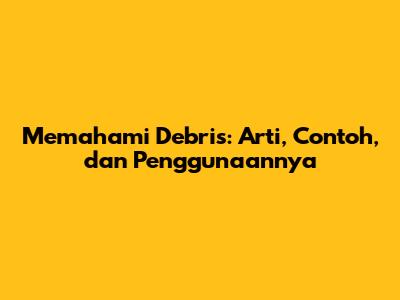Memahami Debris: Arti, Contoh, dan Penggunaannya