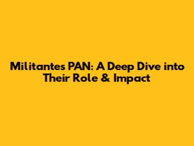 Militantes PAN: A Deep Dive into Their Role & Impact