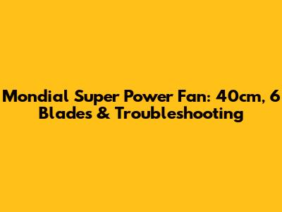Mondial Super Power Fan: 40cm, 6 Blades & Troubleshooting