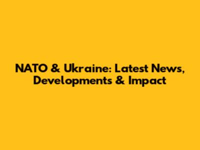 NATO & Ukraine: Latest News, Developments & Impact