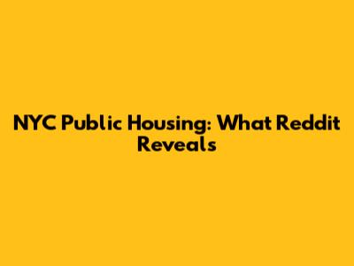 NYC Public Housing: What Reddit Reveals