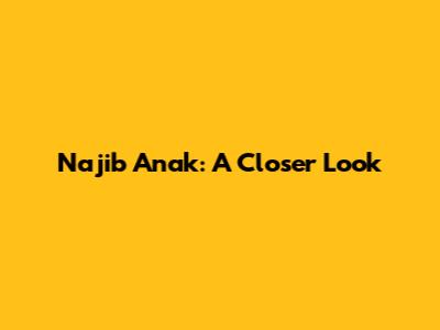 Najib Anak: A Closer Look