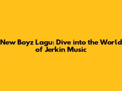 New Boyz Lagu: Dive into the World of Jerkin' Music