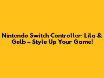 Nintendo Switch Controller: Lila & Gelb – Style Up Your Game!