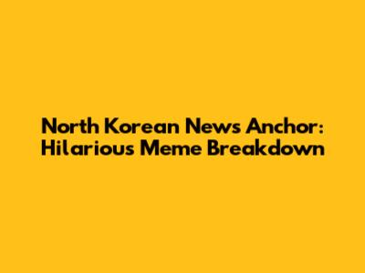 North Korean News Anchor: Hilarious Meme Breakdown