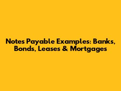 Notes Payable Examples: Banks, Bonds, Leases & Mortgages