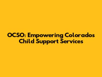 OCSO: Empowering Colorado's Child Support Services