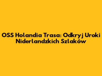 OSS Holandia Trasa: Odkryj Uroki Niderlandzkich Szlaków
