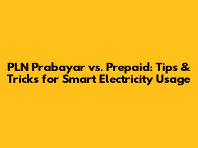 PLN Prabayar vs. Prepaid: Tips & Tricks for Smart Electricity Usage