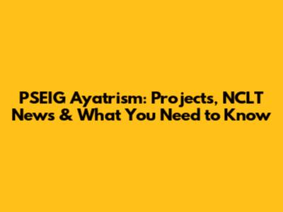 PSEIG Ayatrism: Projects, NCLT News & What You Need to Know
