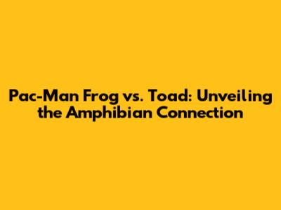 Pac-Man Frog vs. Toad: Unveiling the Amphibian Connection
