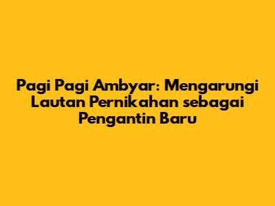 Pagi Pagi Ambyar: Mengarungi Lautan Pernikahan sebagai Pengantin Baru