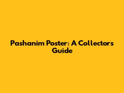 Pashanim Poster: A Collector's Guide