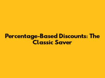 Percentage-Based Discounts: The Classic Saver