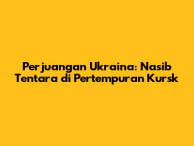 Perjuangan Ukraina: Nasib Tentara di Pertempuran Kursk