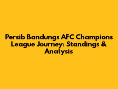 Persib Bandung's AFC Champions League Journey: Standings & Analysis