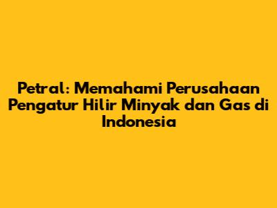 Petral: Memahami Perusahaan Pengatur Hilir Minyak dan Gas di Indonesia
