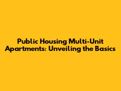 Public Housing Multi-Unit Apartments: Unveiling the Basics
