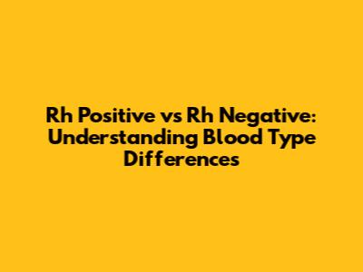 Rh Positive vs Rh Negative: Understanding Blood Type Differences