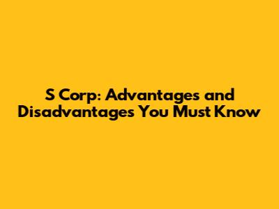 S Corp: Advantages and Disadvantages You Must Know